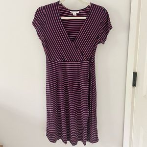 Motherhood Maternity Striped Wrap Dress with Tie size Small